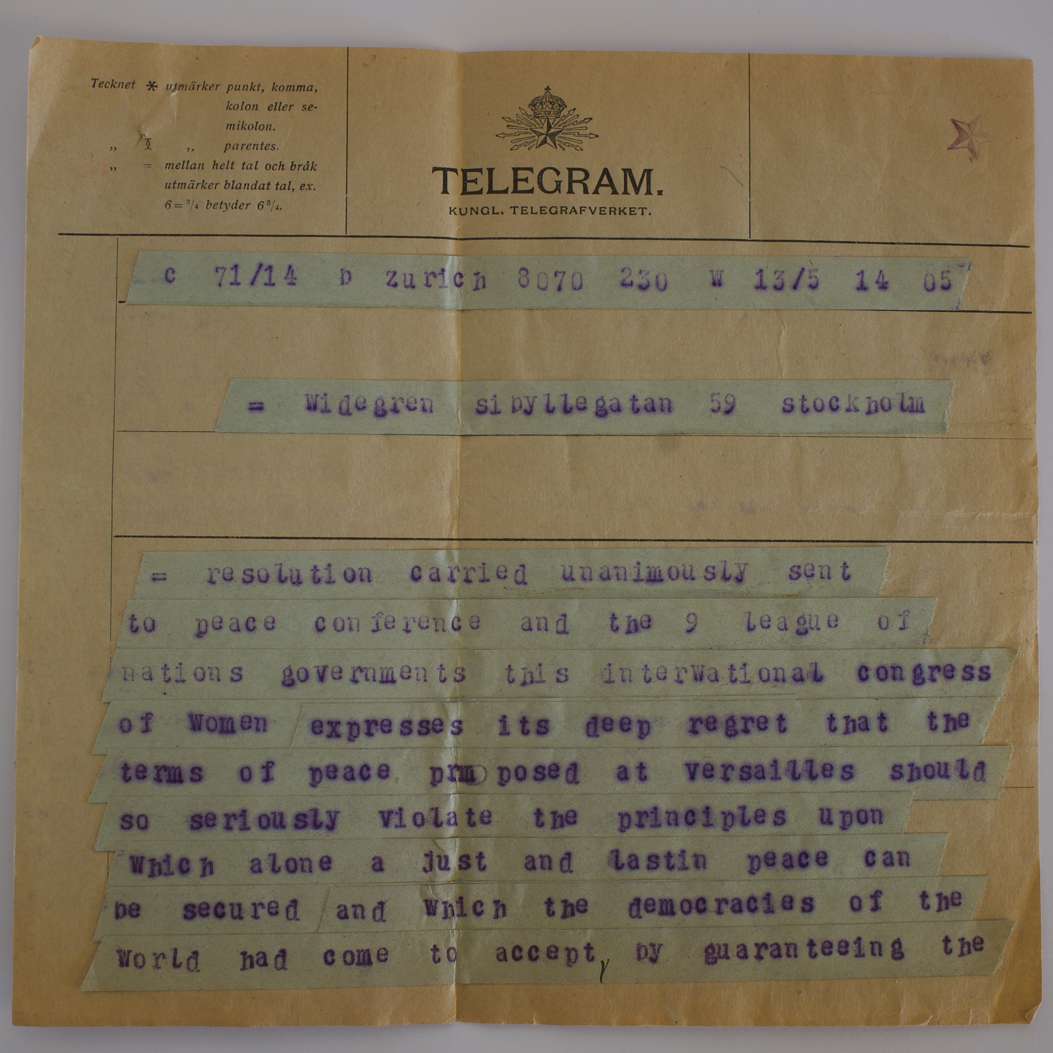  Telegram sida 1. 